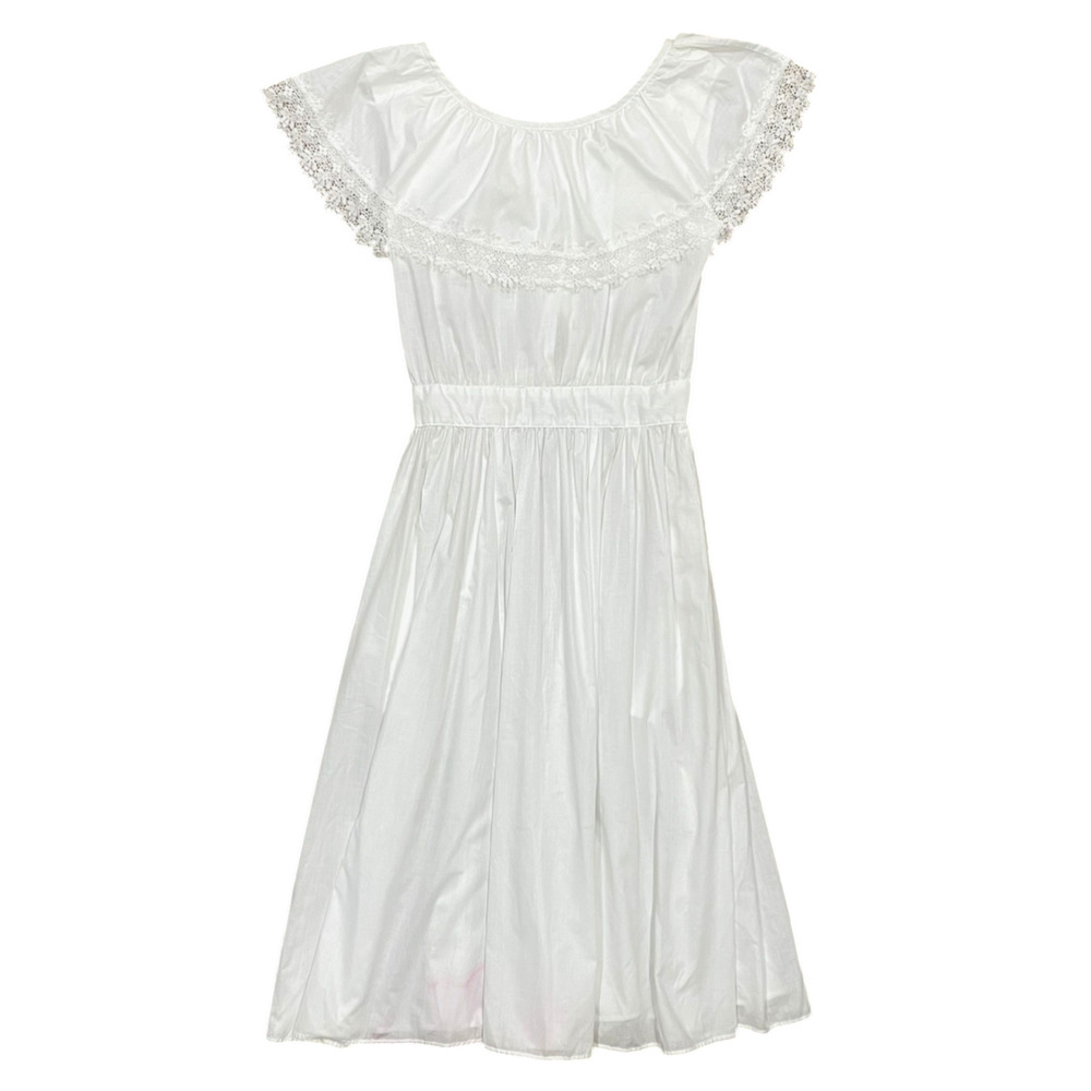 Gunne Sax Dress Sz 8 White Ivory Prairie Cottagecore Lace Milkmaid Coquette READ